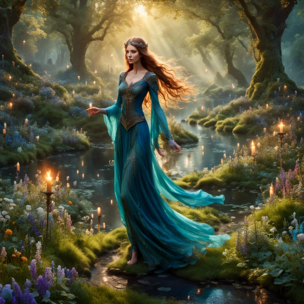 Magical Colorful Elven Realm of Fairies