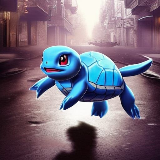Cinematic Squirtle Pokemon Digital Matte Painting