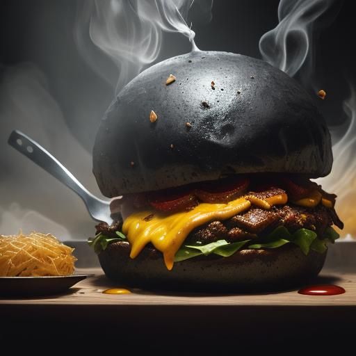 Giant Burger in Mystical Realm: Matte Painting