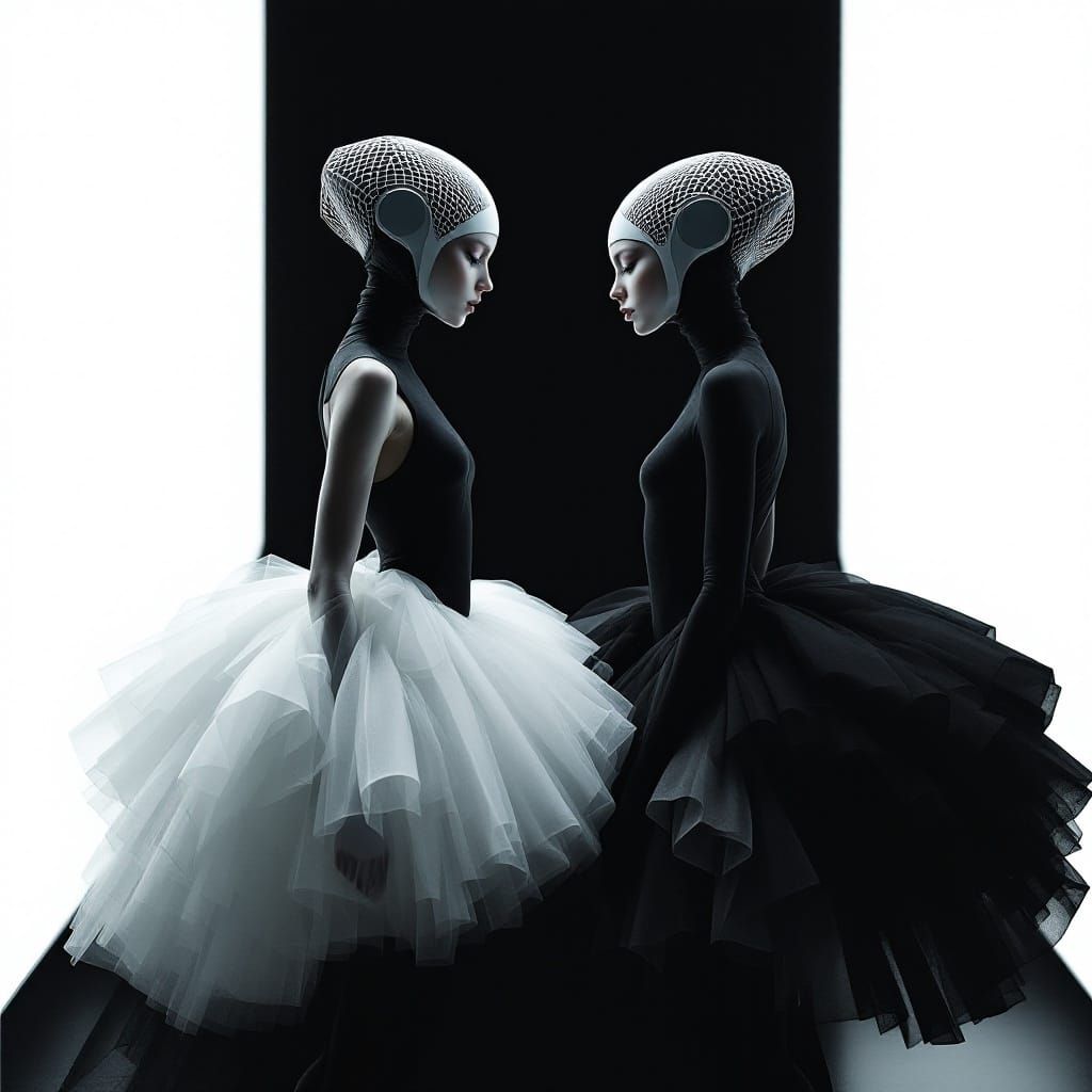 Dancers in Theatrical Surrealism Style