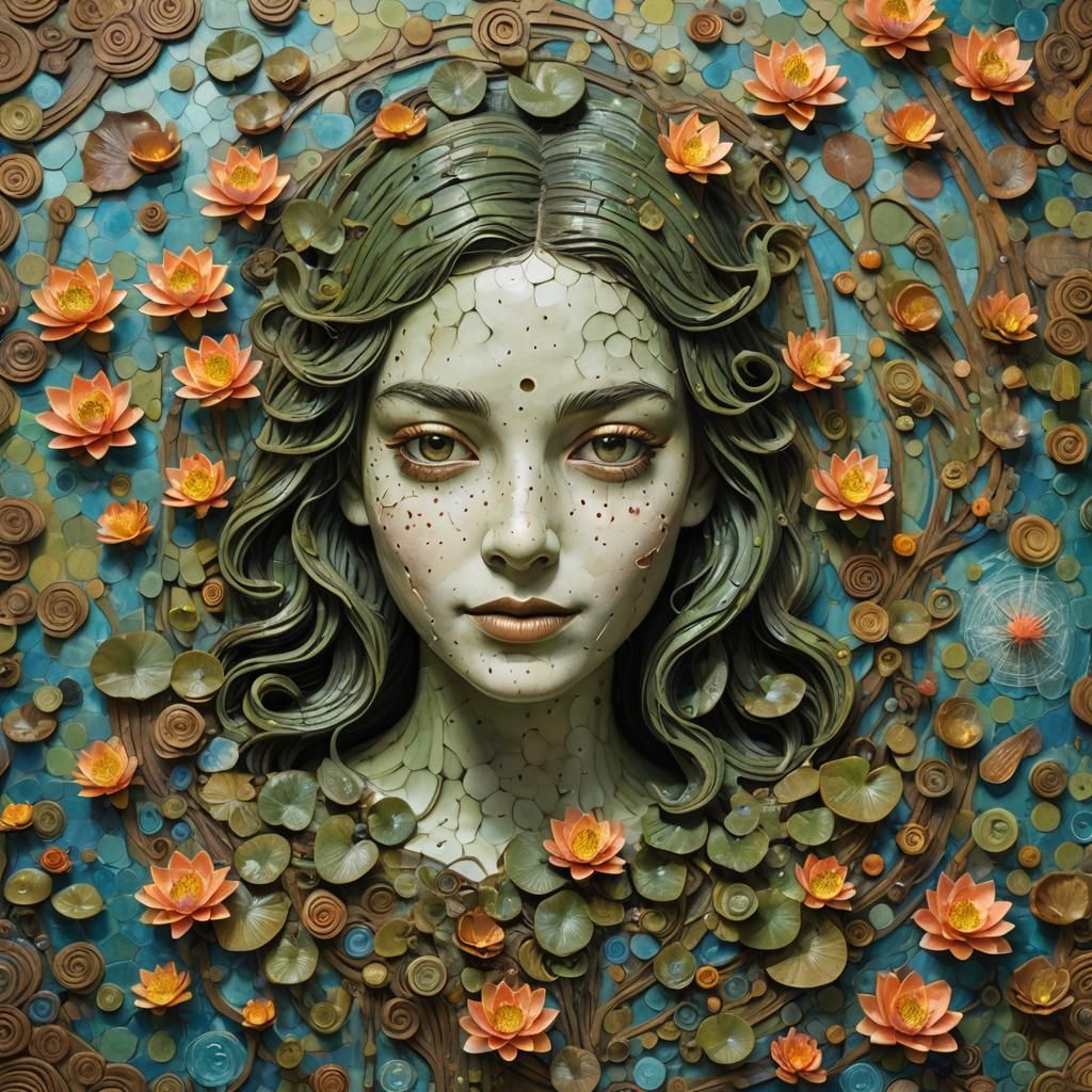 Halloween Water Lilies: Hyperrealistic Detective Art