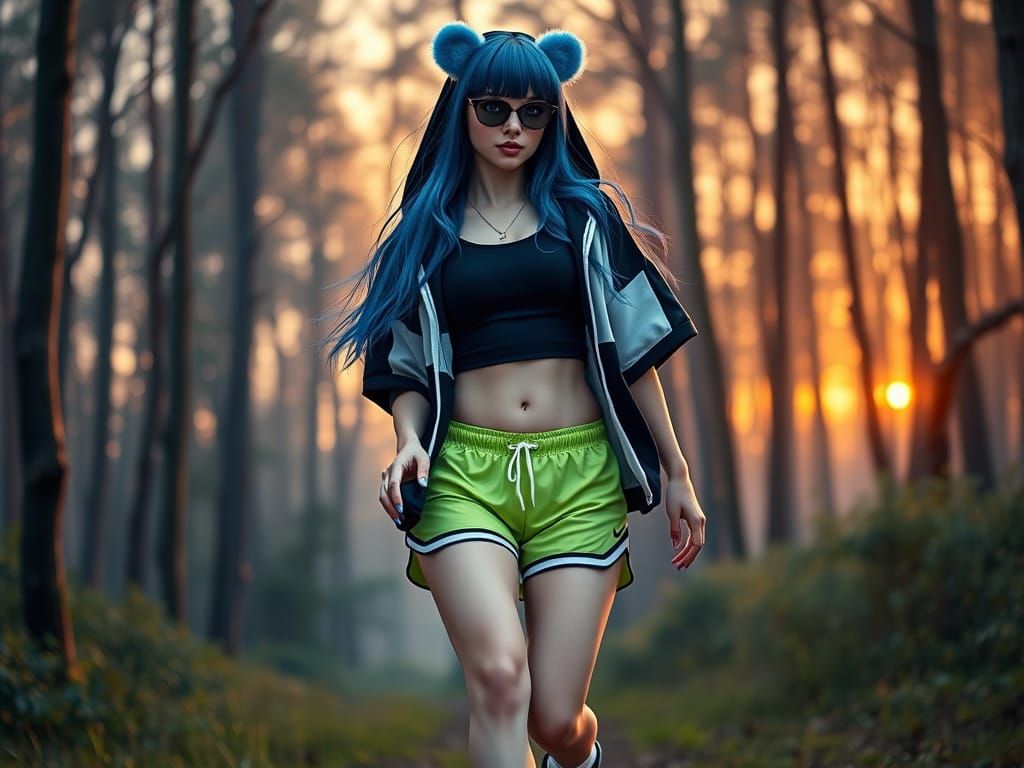 Hourglass Figure in Forest: Cinematic Digital Matte Painting