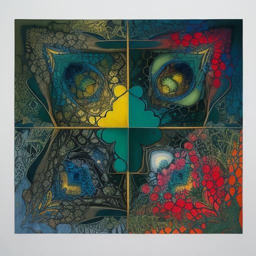 Surrealist Masterpiece in Triadic Colors