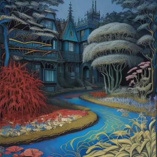 Surrealist Expressionist Scene in Oils: Fine Detail
