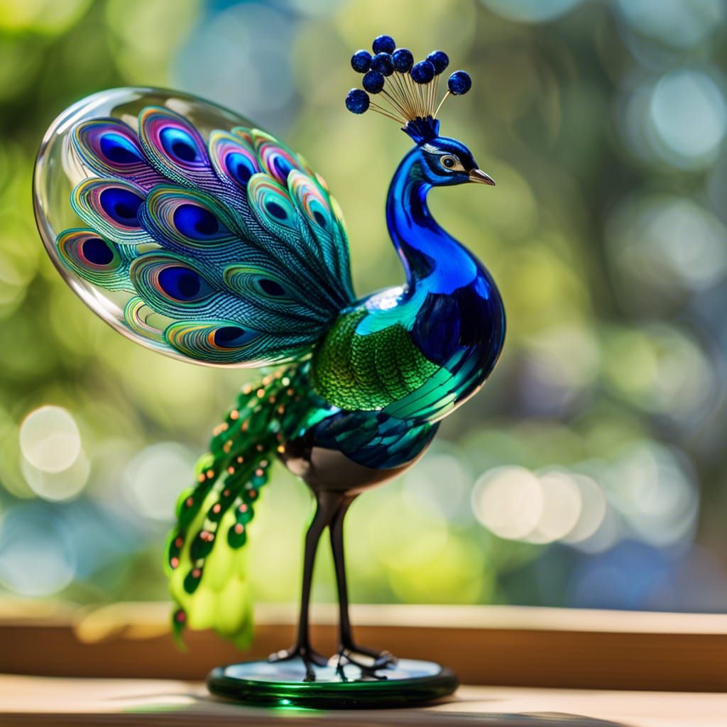 Glass peacock 3