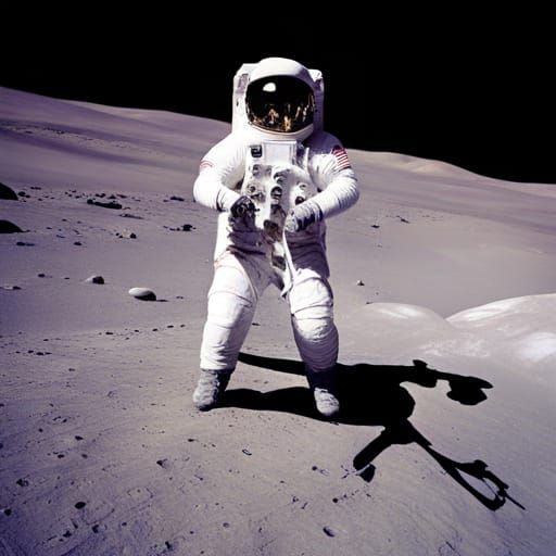 Astronaut Stranded on a Faraway Moon