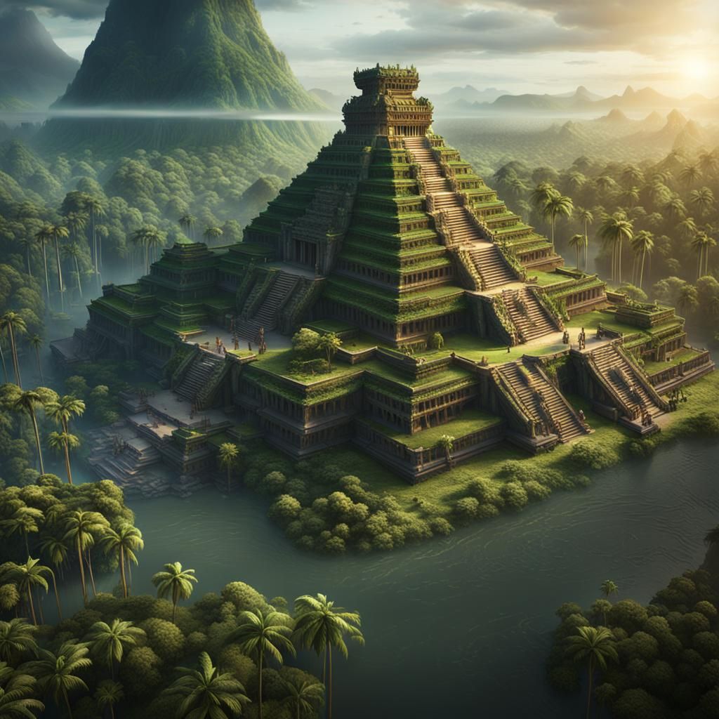 Lost Amazonian Civilization: Detailed Matte Painting