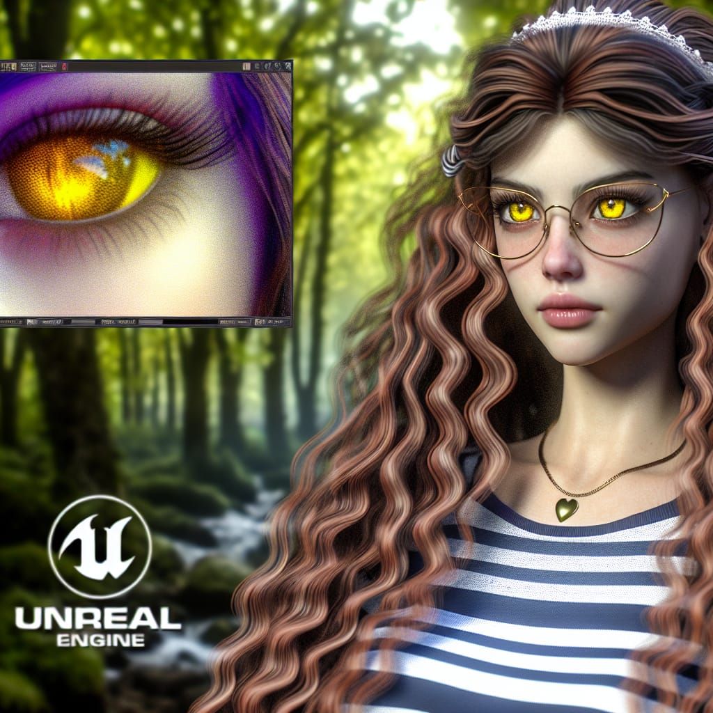 Fantasy Lady with Yellow Eyes, Matte Painting