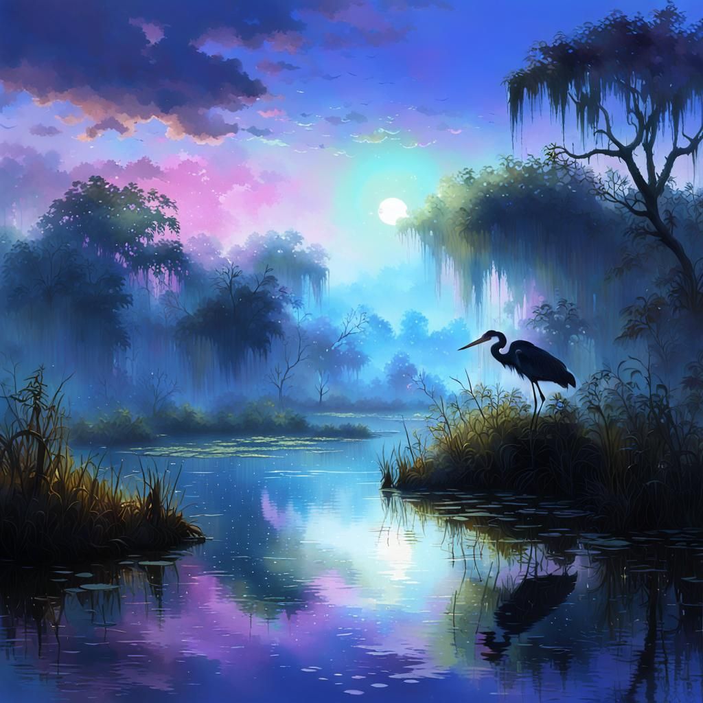 Heron dans la brume