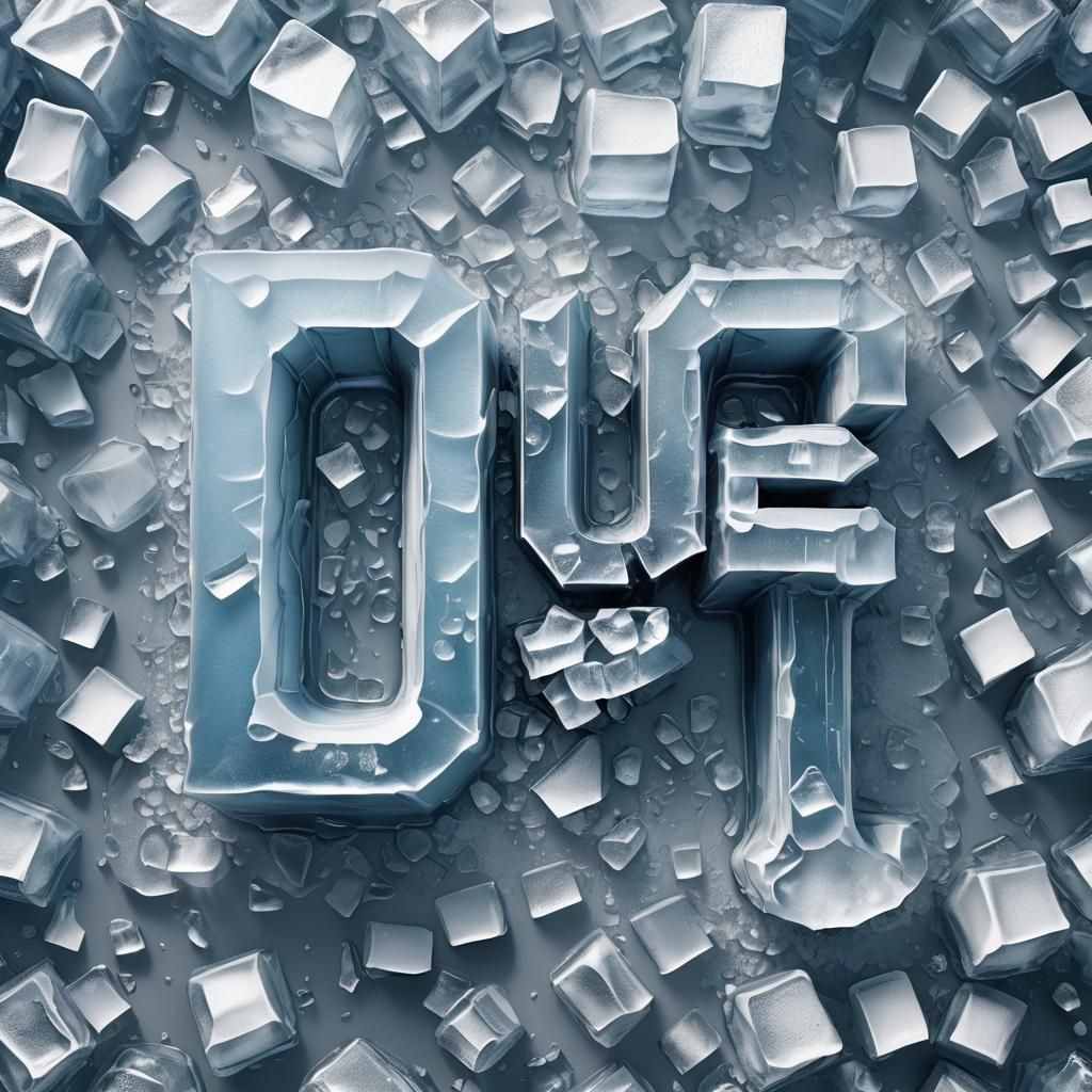 Icy Letters on Paper: Hyperrealistic Digital Art
