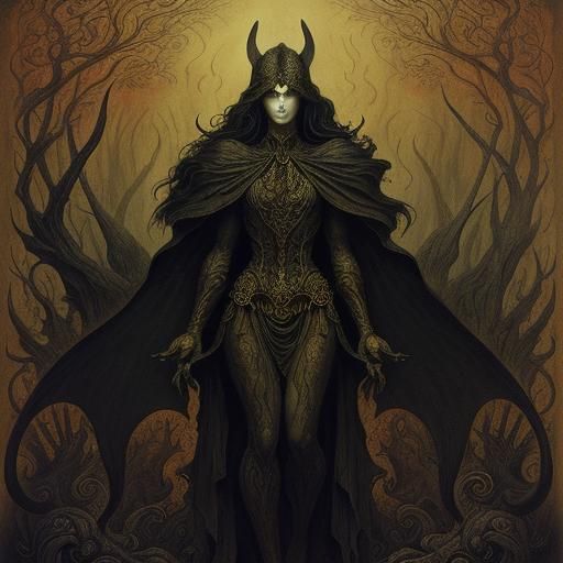 Mythic Art Nouveau Rabbit in Forest