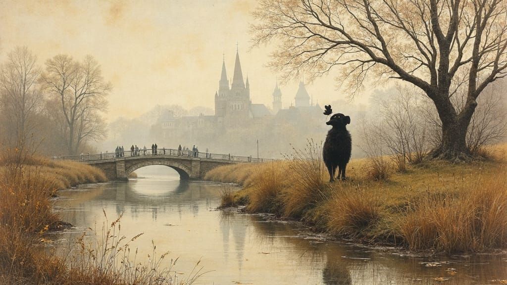 Fantastic Inlay Landscape in Watercolor and Ink