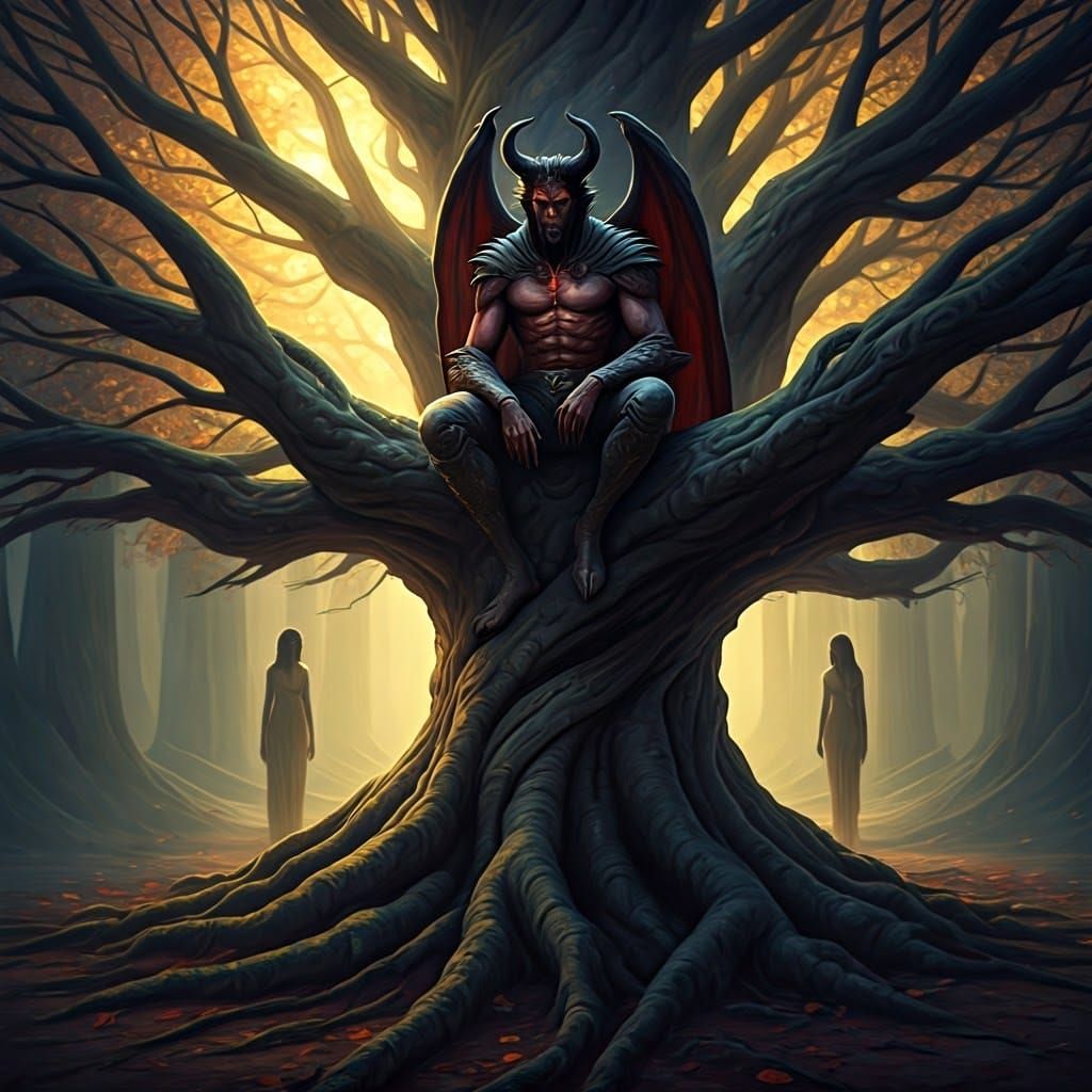 Satan in Whispering Tree of Good and Evil