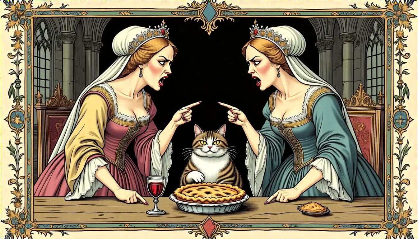 Medieval Cat Meme Illuminated Manuscript