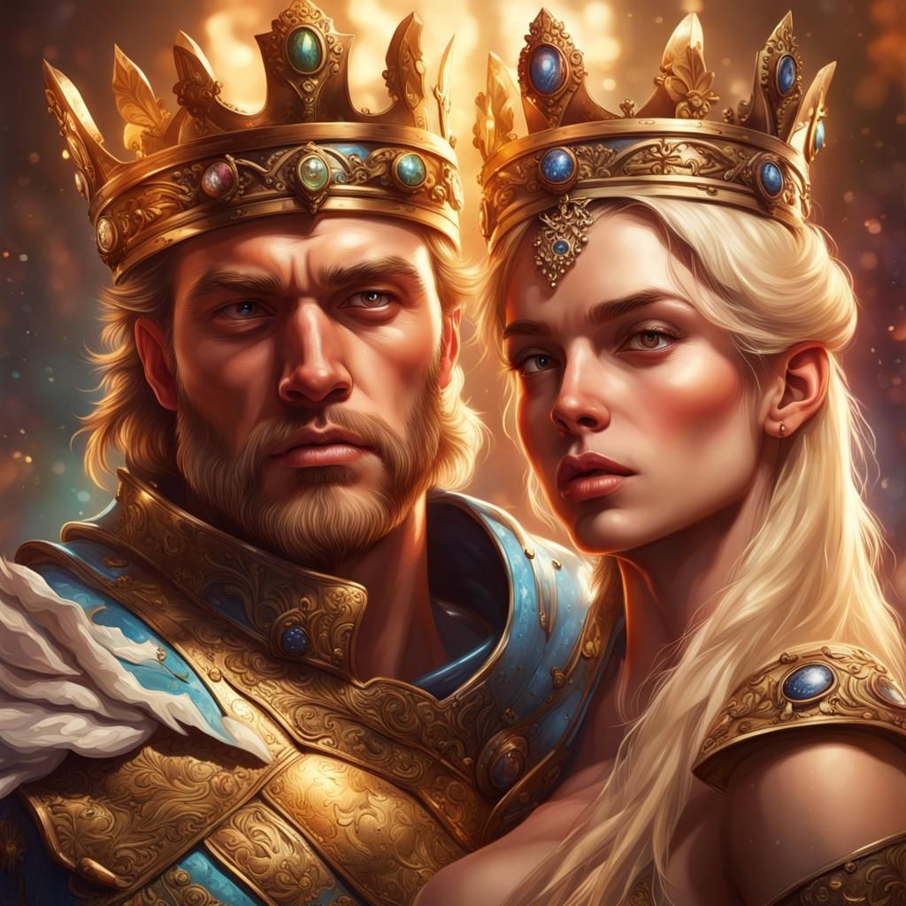 Hyperrealistic King and Queen Portrait
