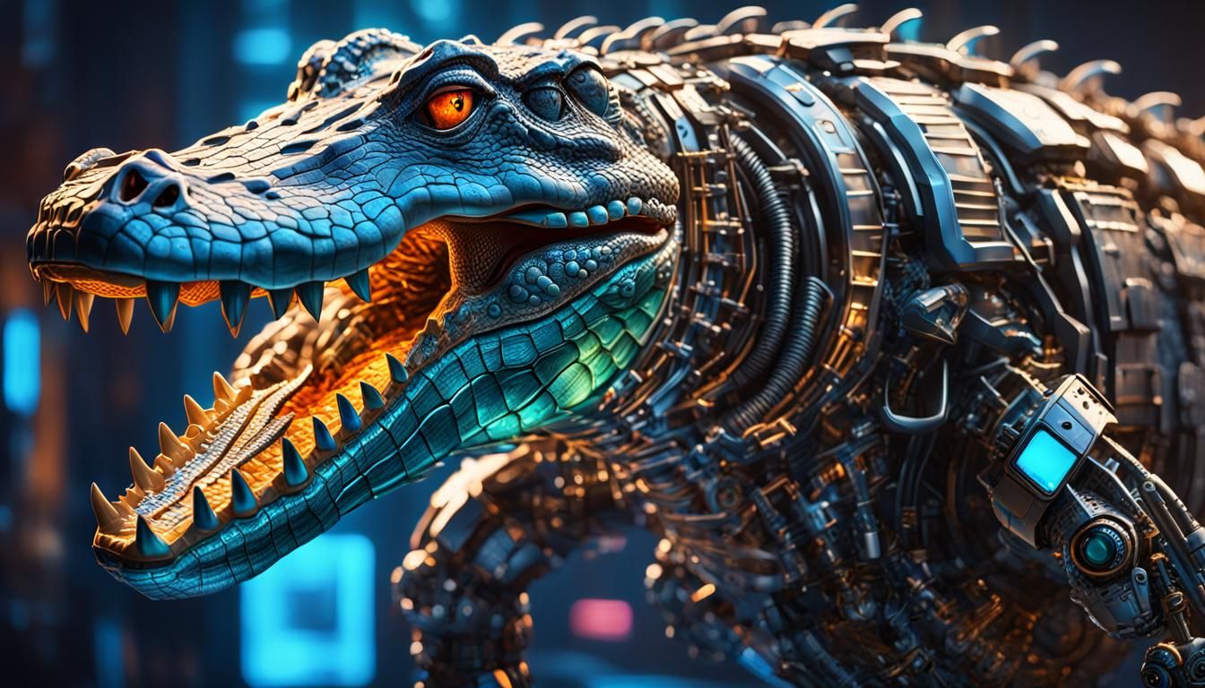 Cyborg Crocodile in UV X-Ray Vision