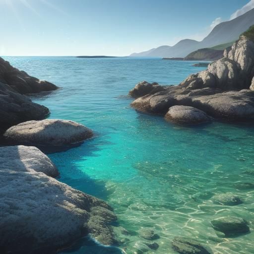 Crystal Water Surface in Photorealistic Digital Art