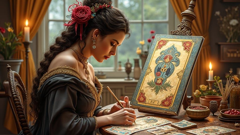 Tarot Artist Enchants with Whimsical Card Illustration in Gu...