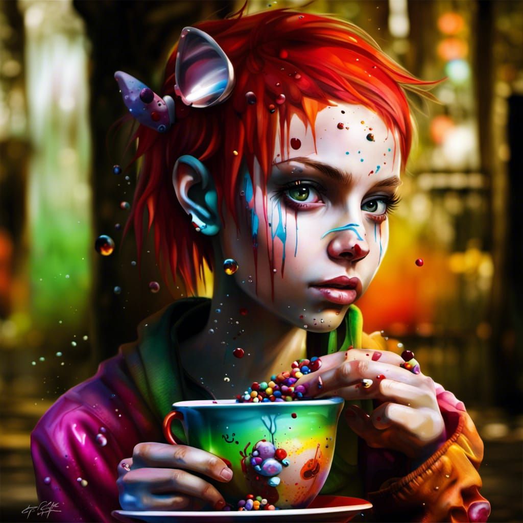 Tea Cup Pixie in Graffiti Street Art