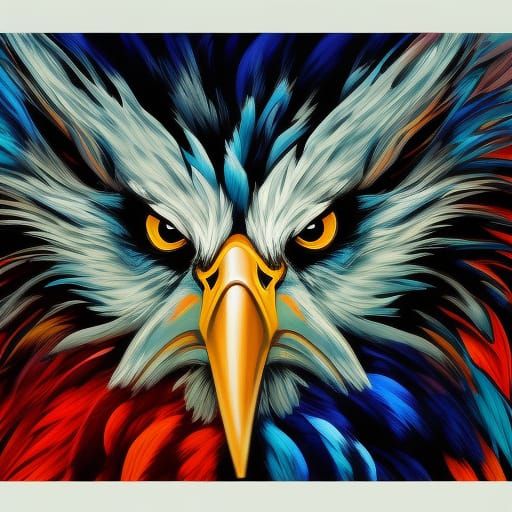 Hyperrealistic Eagle Portrait in Splash Art Style