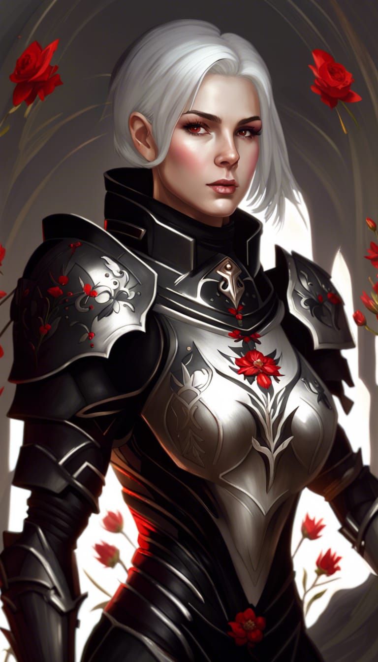 Woman in Combat Armor, Digital Art by Rutkowski