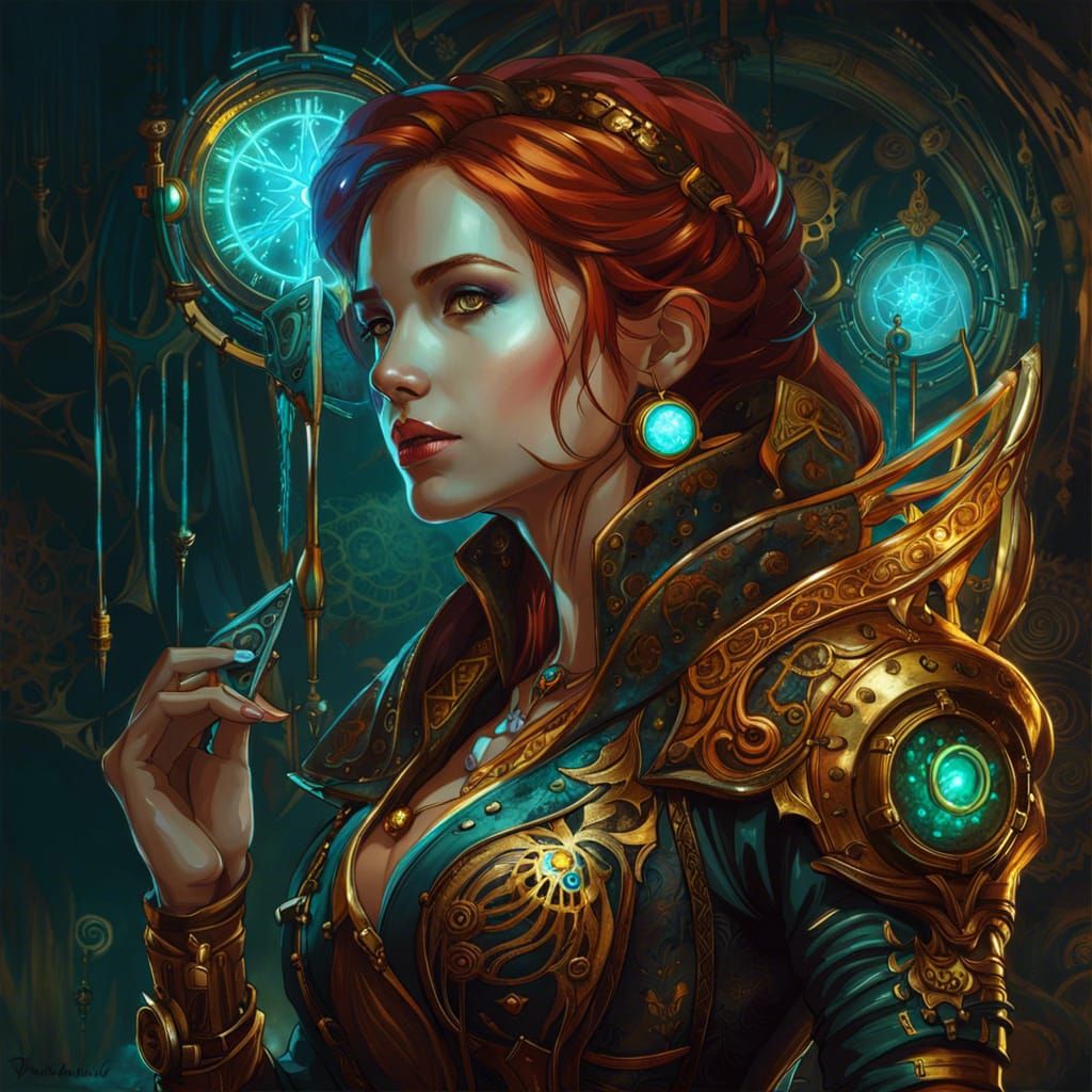 Bioluminescent Steampunk Triss Merigold Digital Painting