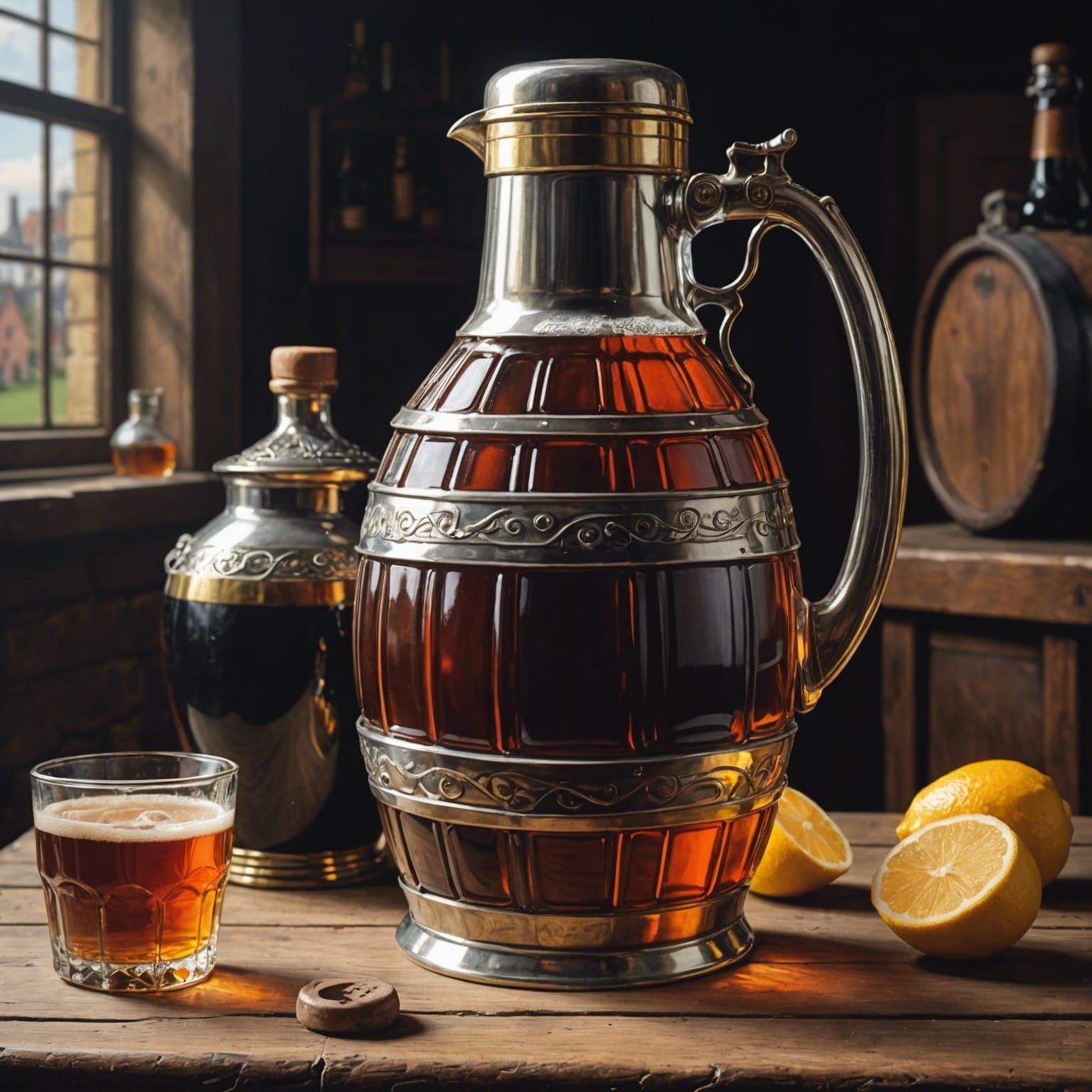 Photorealistic Flagon of Ale Still Life