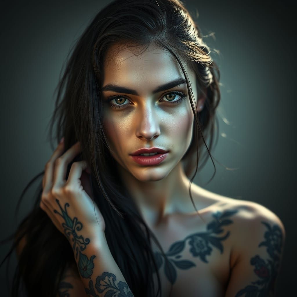 Mysterious Witch Portrait in Sunlit Clearing