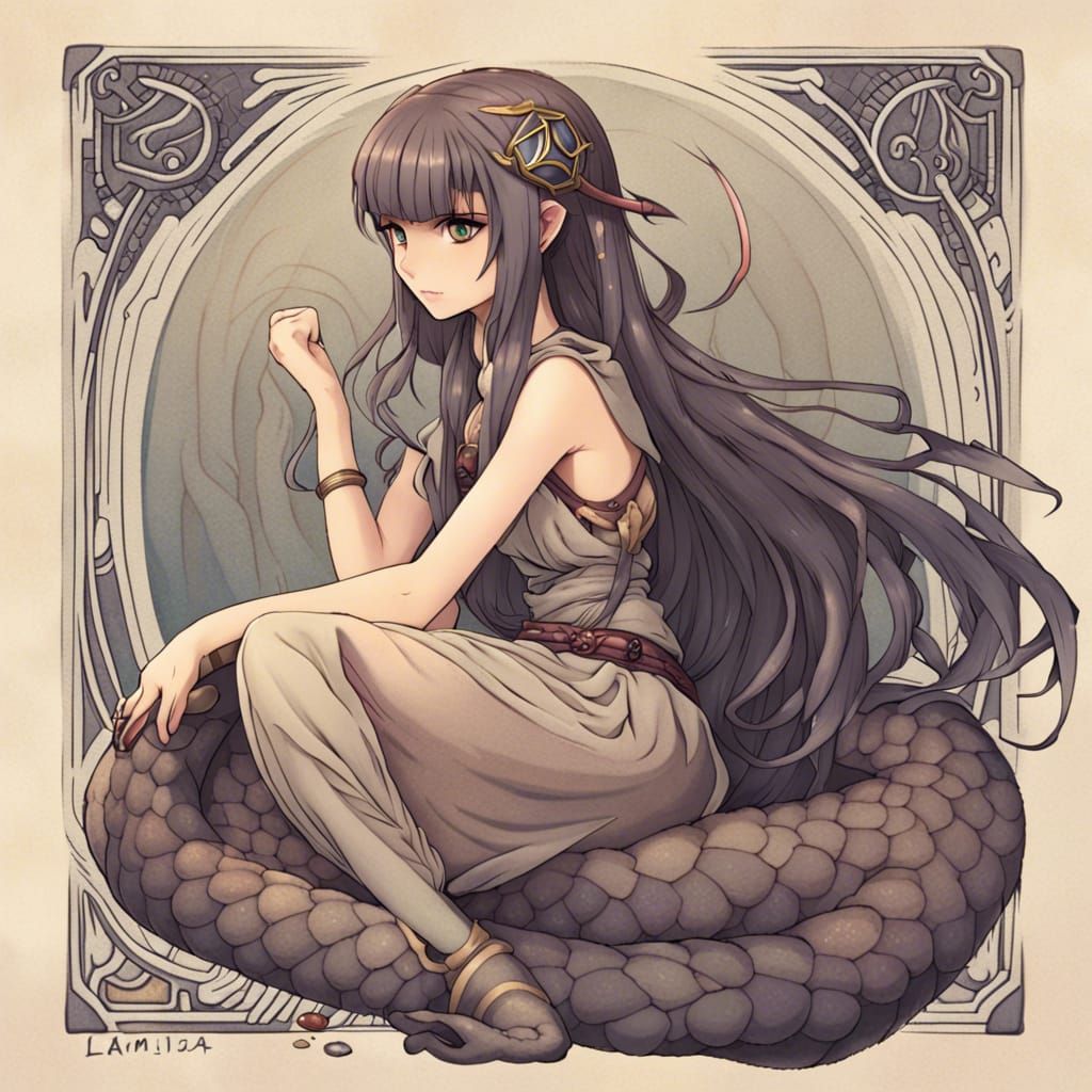 Fantasy Lamia Girl Illustration
