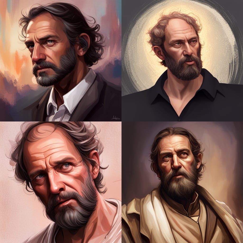 Apostle Paul Portrait in Art Nouveau Style