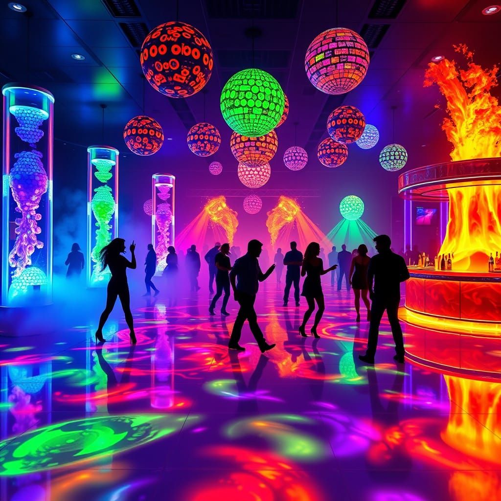 Electric Dreams Discotheque in Neon Hues