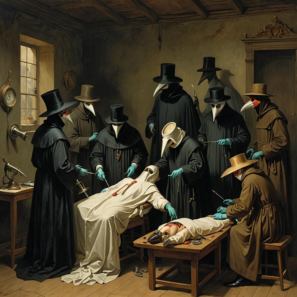 Plague Doctor Surgery: Dark Surrealism
