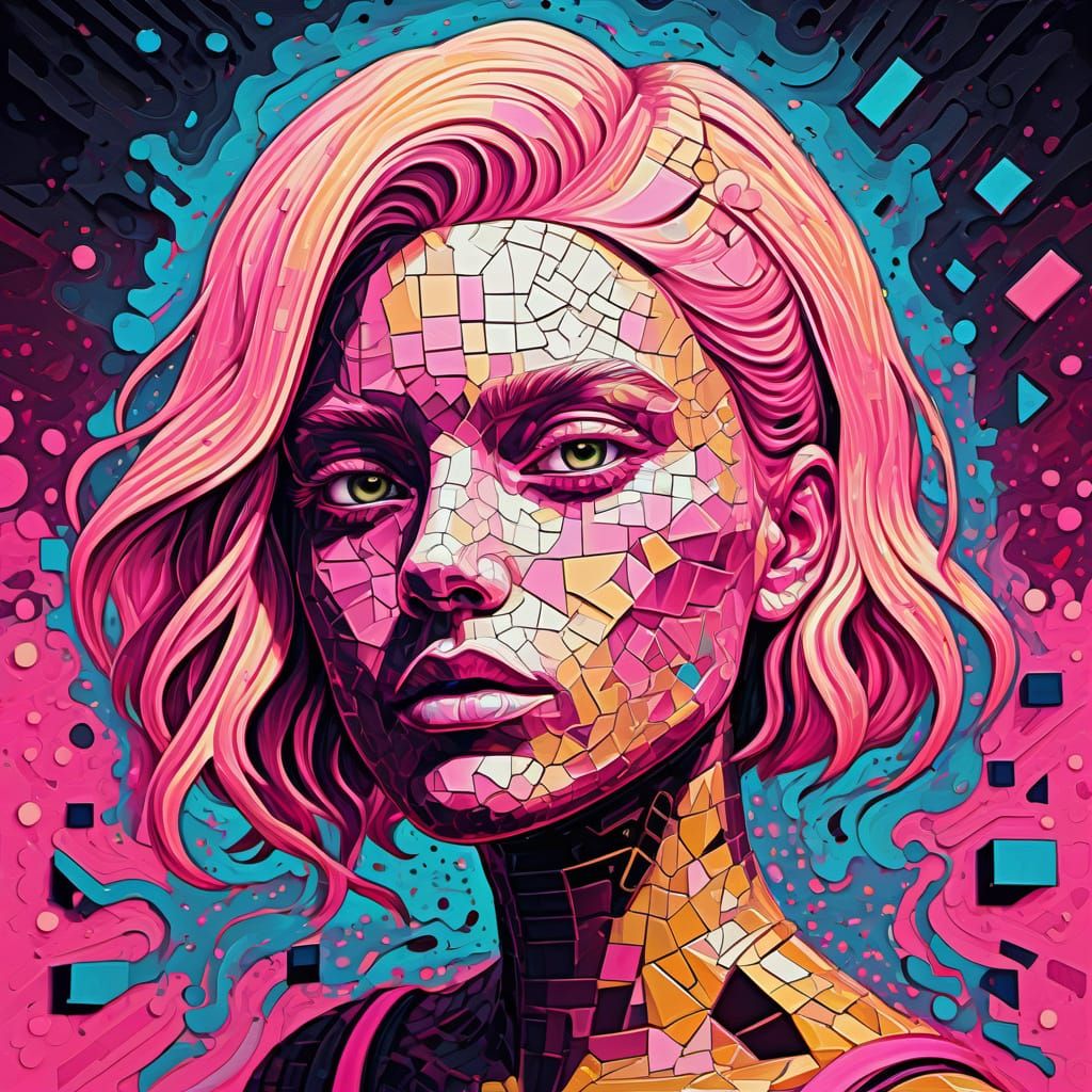 Surreal Cyberpunk Sovereign in Abstract Style