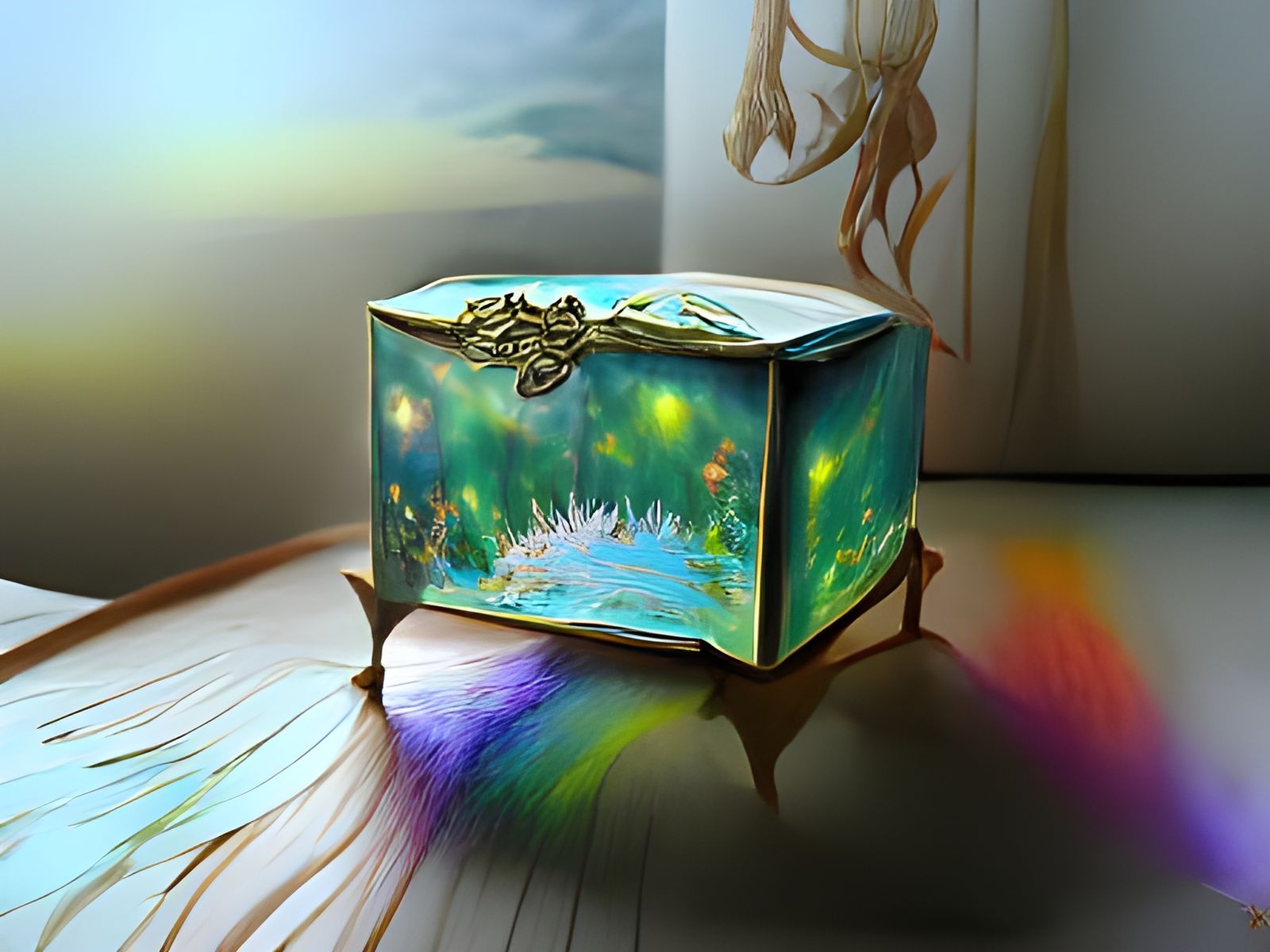 Magical Box with Mystical Light: Digital Art