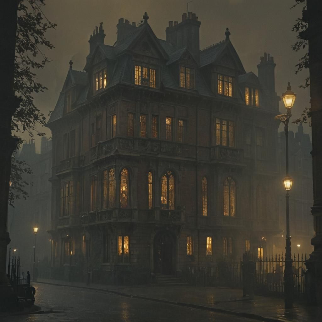 Victorian Mansion in Mystical London Evening