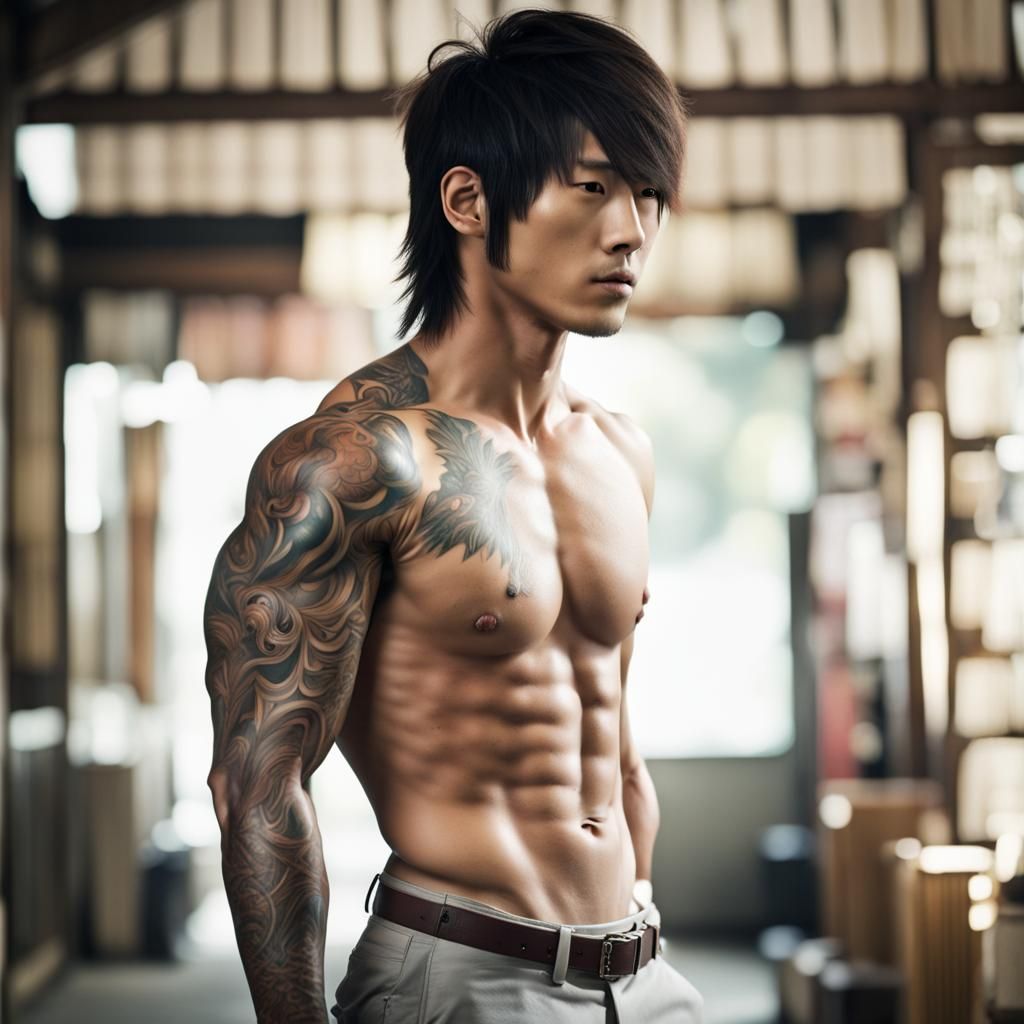 Yakuza Tattooed Muscle Idol from Japan