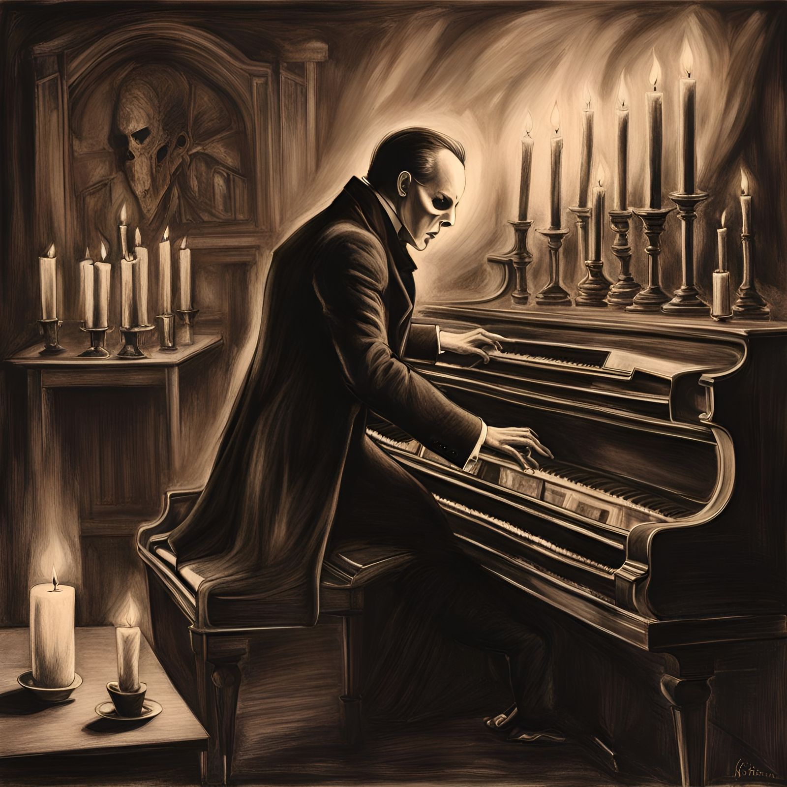 Post-Apocalyptic Phantom of the Opera in Sepia