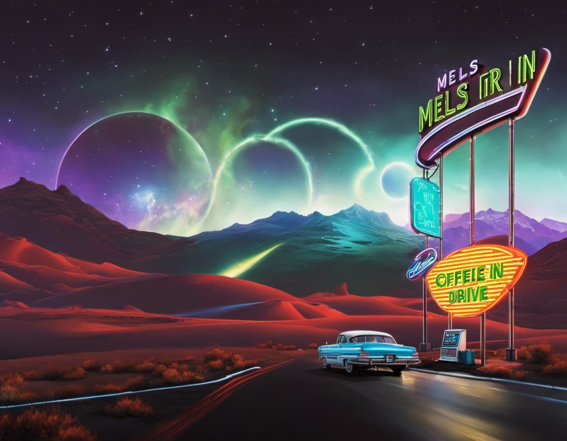 Neon Billboard for Galactic Drive-In