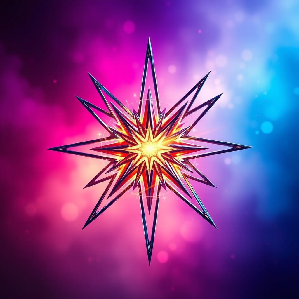 Majestic Moravian Star in Hyperrealistic Splash Art