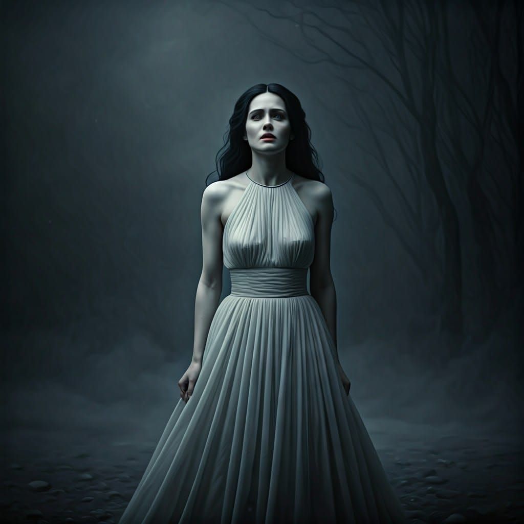 Ethereal Beauty in Film Noir Style