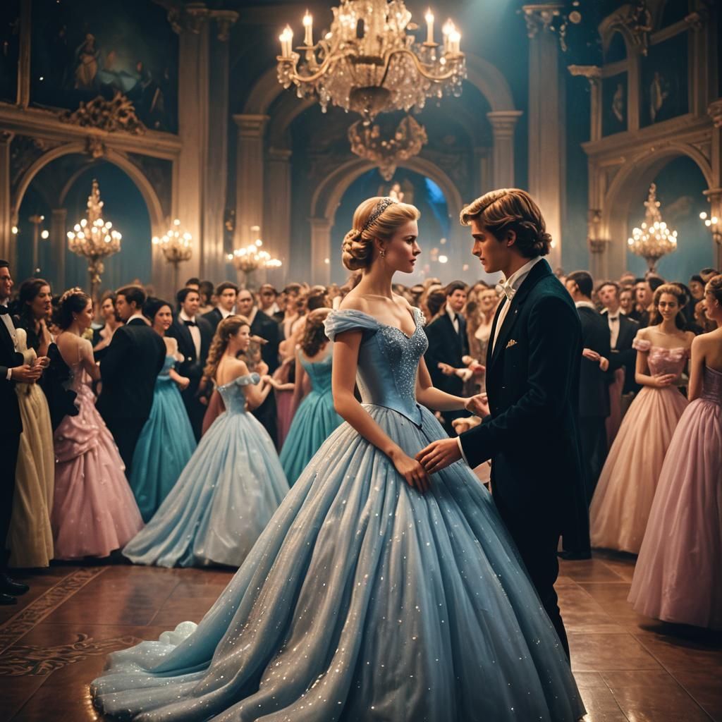 Cinderella's Prom Night: A Cinematic Film Still