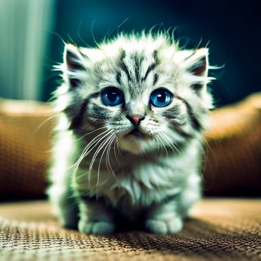 Ghostly Kitten with Big Eyes, DreamWorks Style