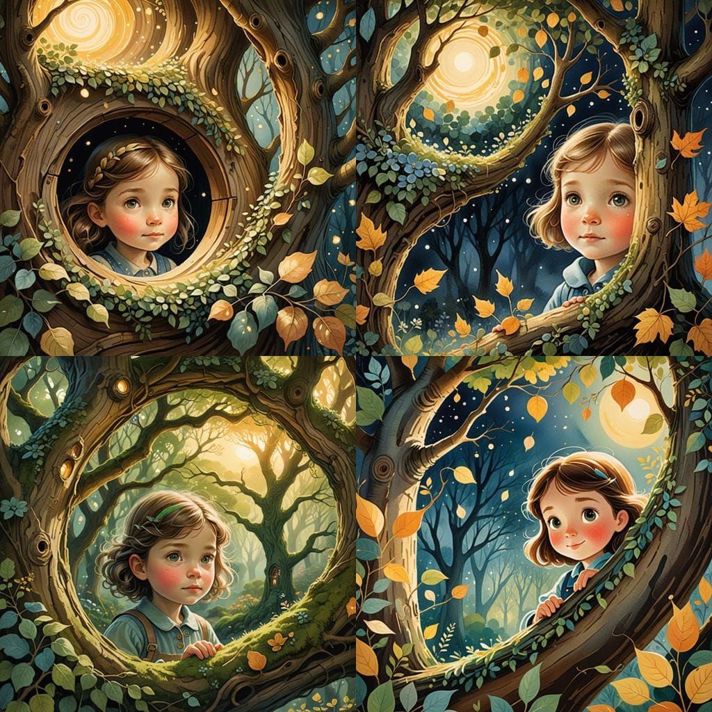 Whimsical Treehouse Portal in Enchanted Forest