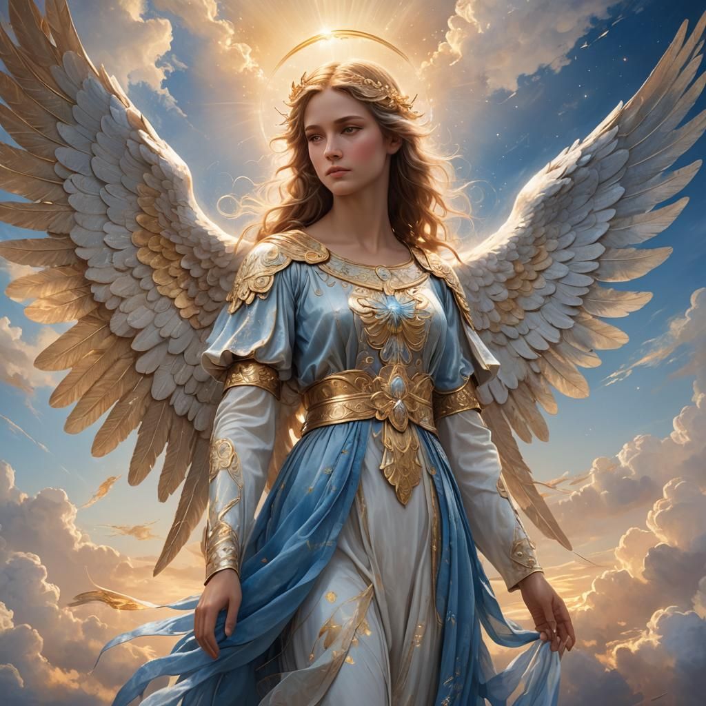 Guardian Angel in Dreamlike Ethereal Landscape