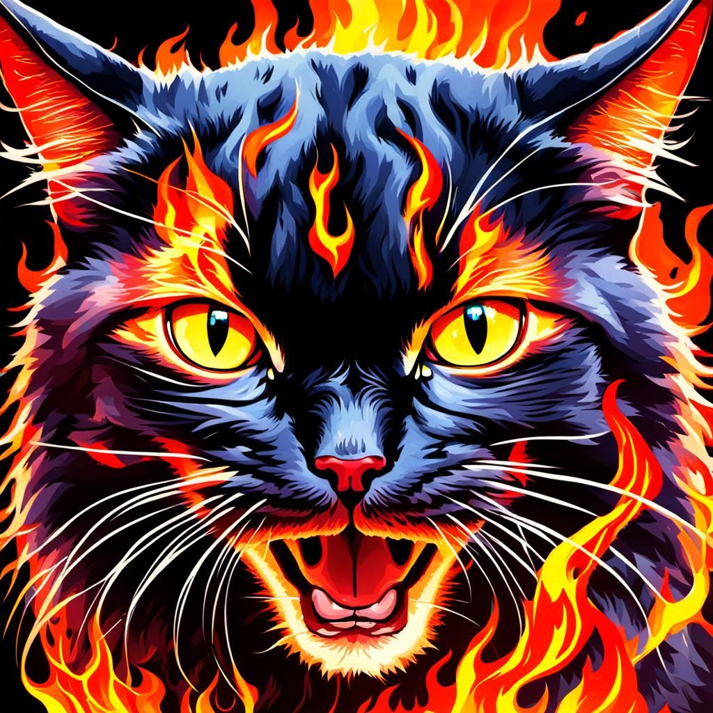 Fiery Feline Generated by AI