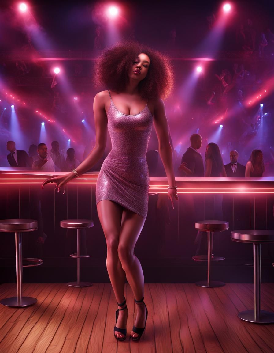 Hyperrealistic Nightclub Dancing Scene