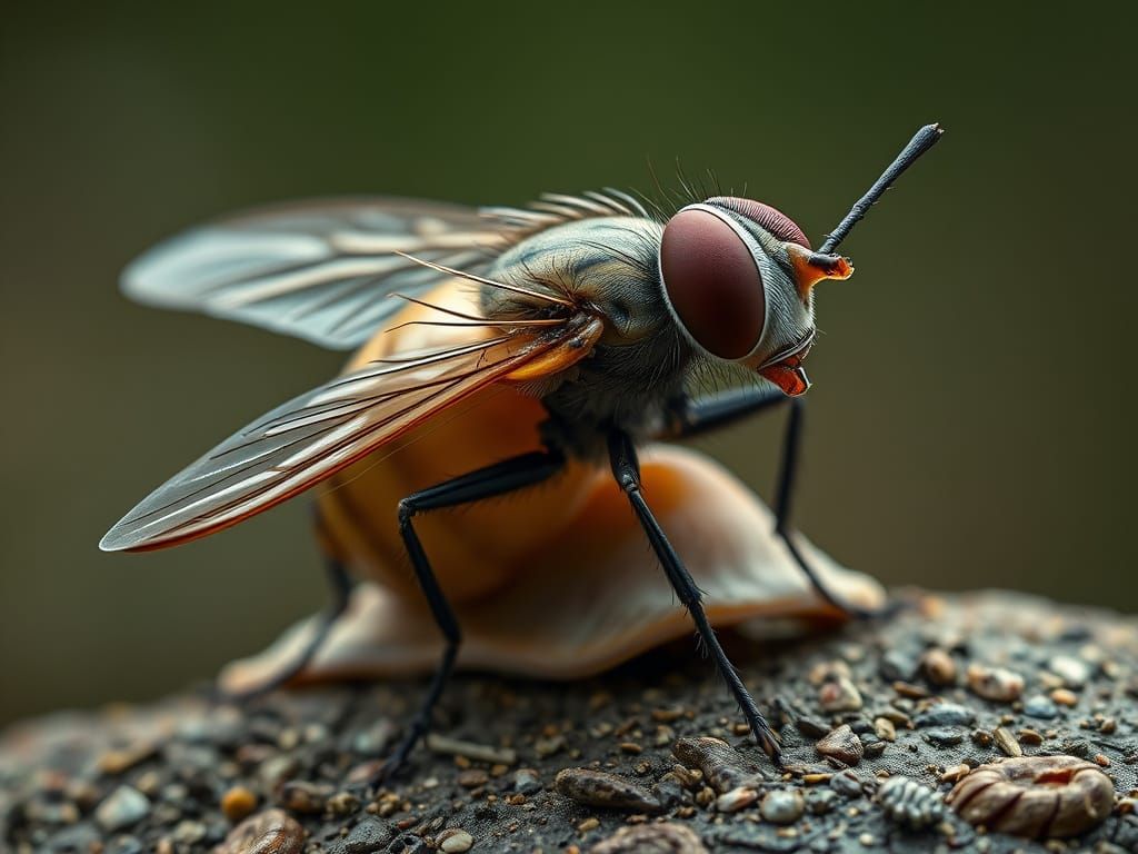 Surrealistic Fly-Shell Hybrid in Full View