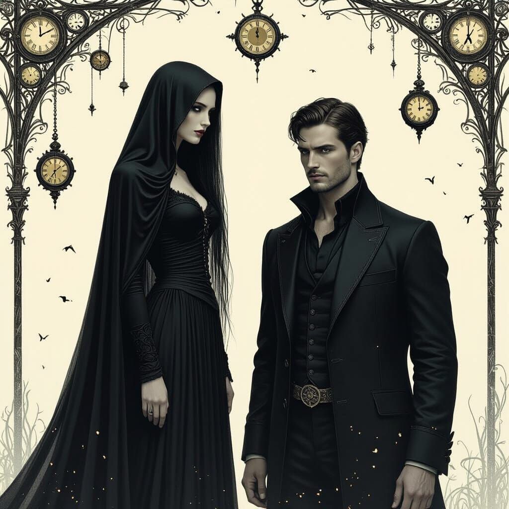 Mystical Forest Scene in Dreamlike Symbolic Style