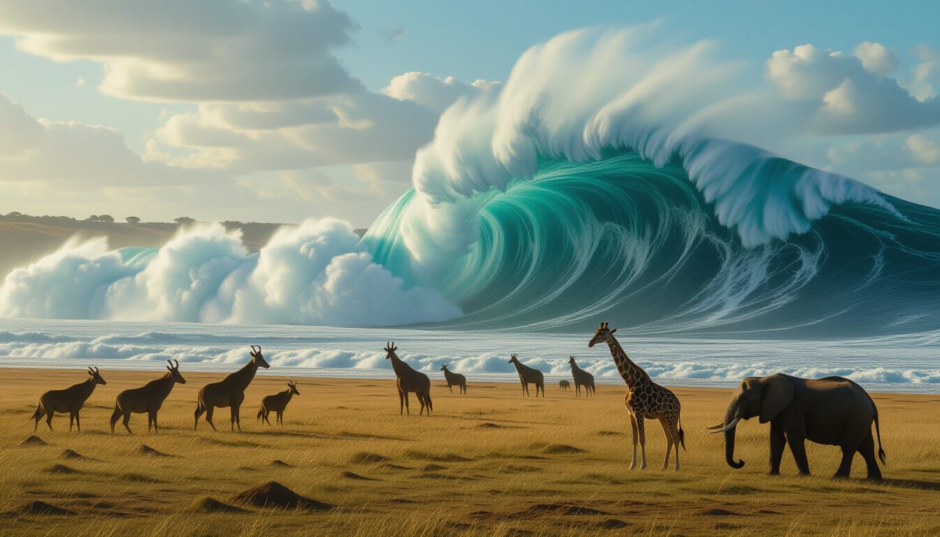 Tsunami Devastates Coastal Safari in Cinematic Style