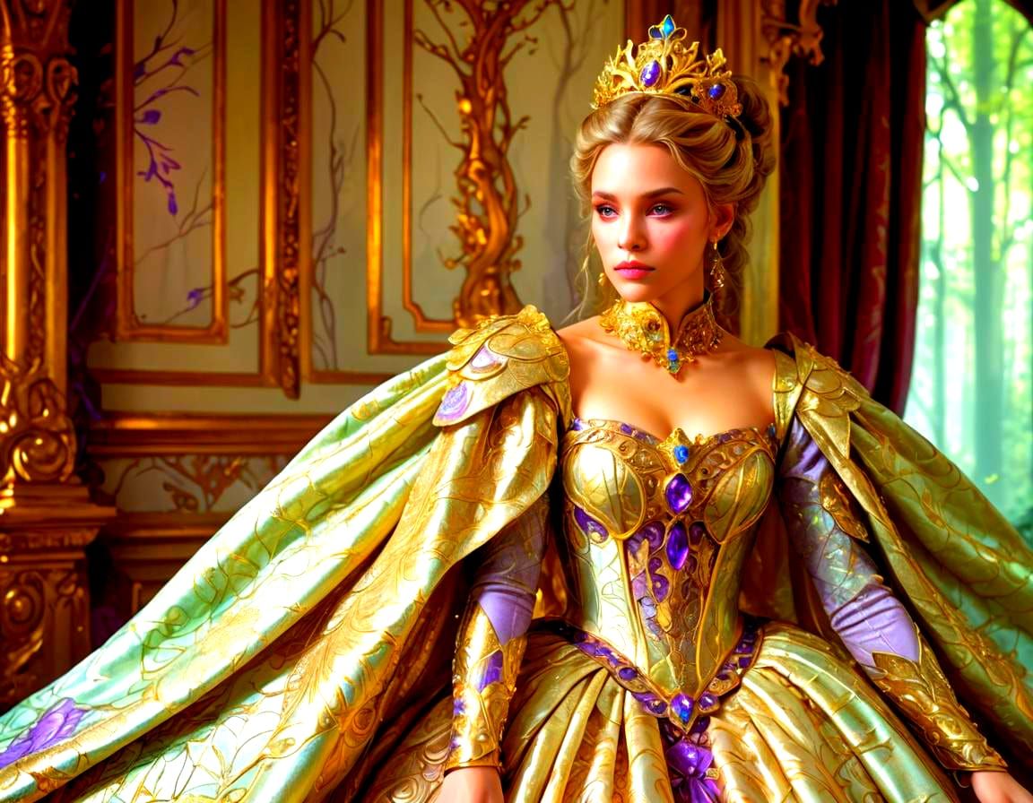 Ethereal Goddess in Golden Splendor